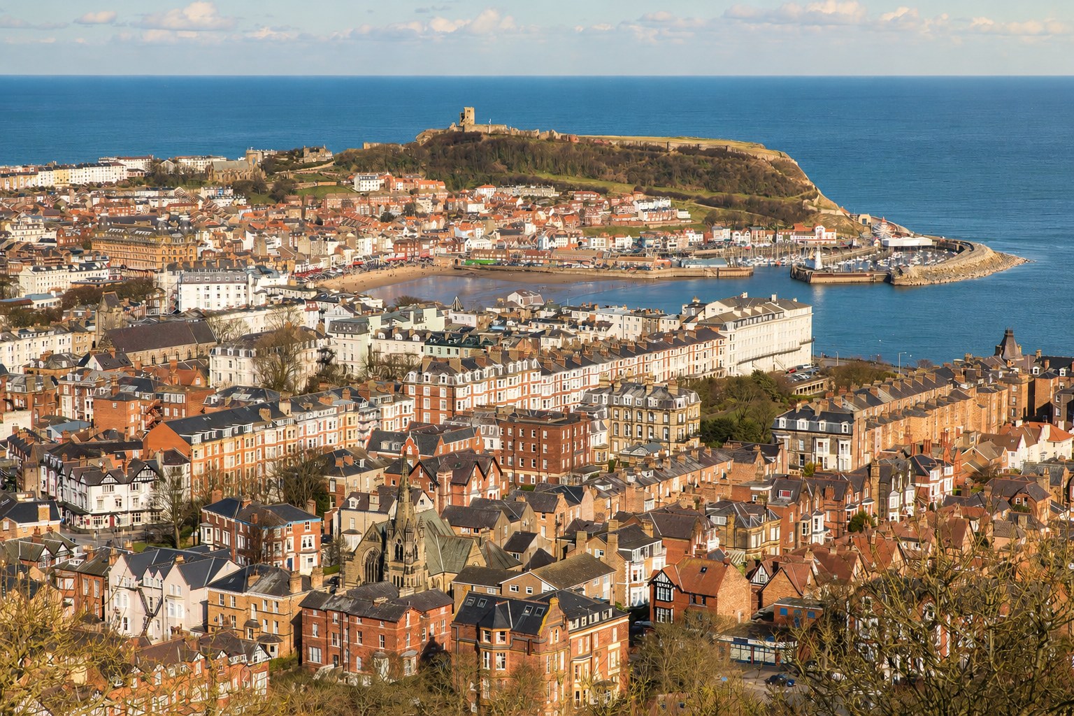 Scarborough town and castle headland