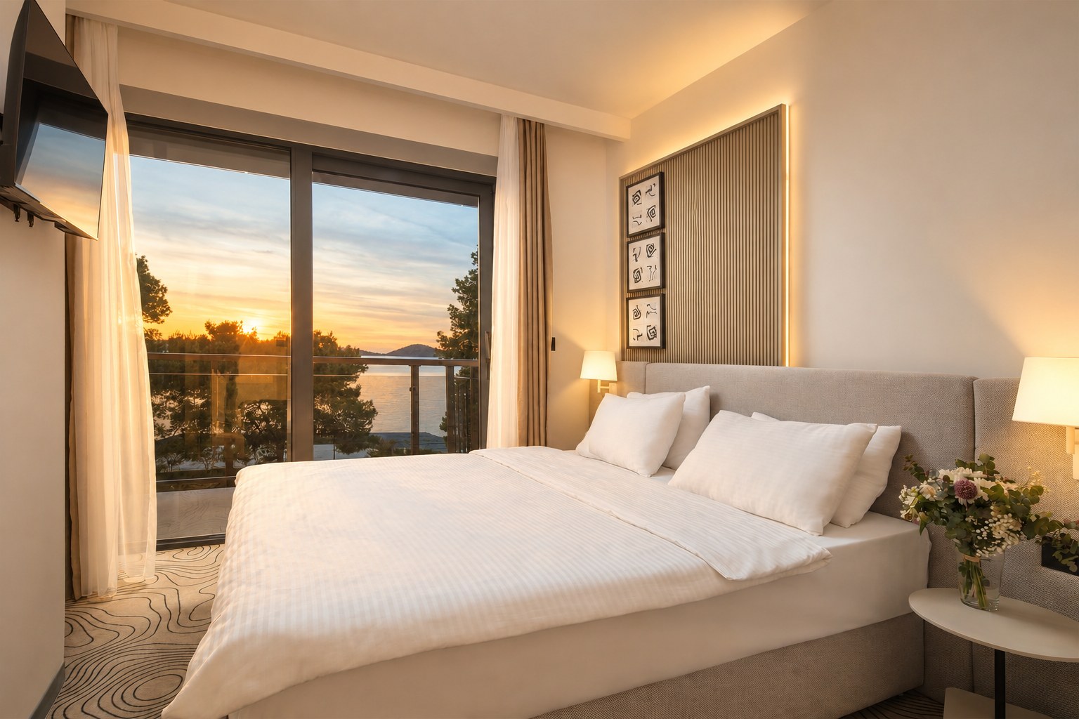 Double room at sunset